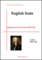 English Suite No.3 in G minor, BWV 808 piano sheet music cover